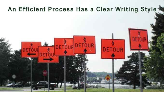 an efficient process has a clear writing style