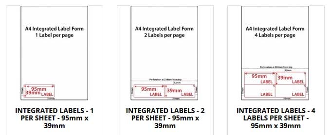 integrated labels printed sheet